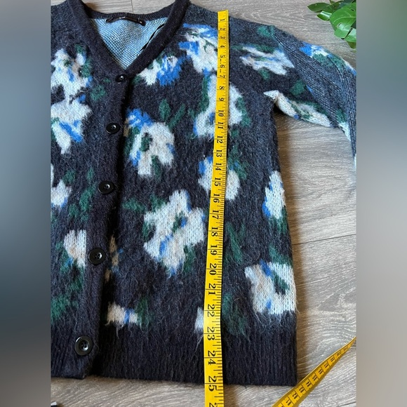 Anthropologie Hazel warm fuzzy floral button up cardigan women’s size M - Picture 8 of 8